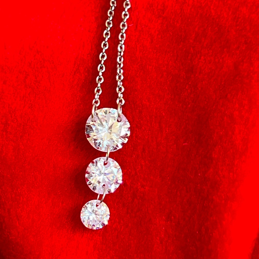 Lafonn triple drop invisible setting necklace. 16”, 18” & 20” length